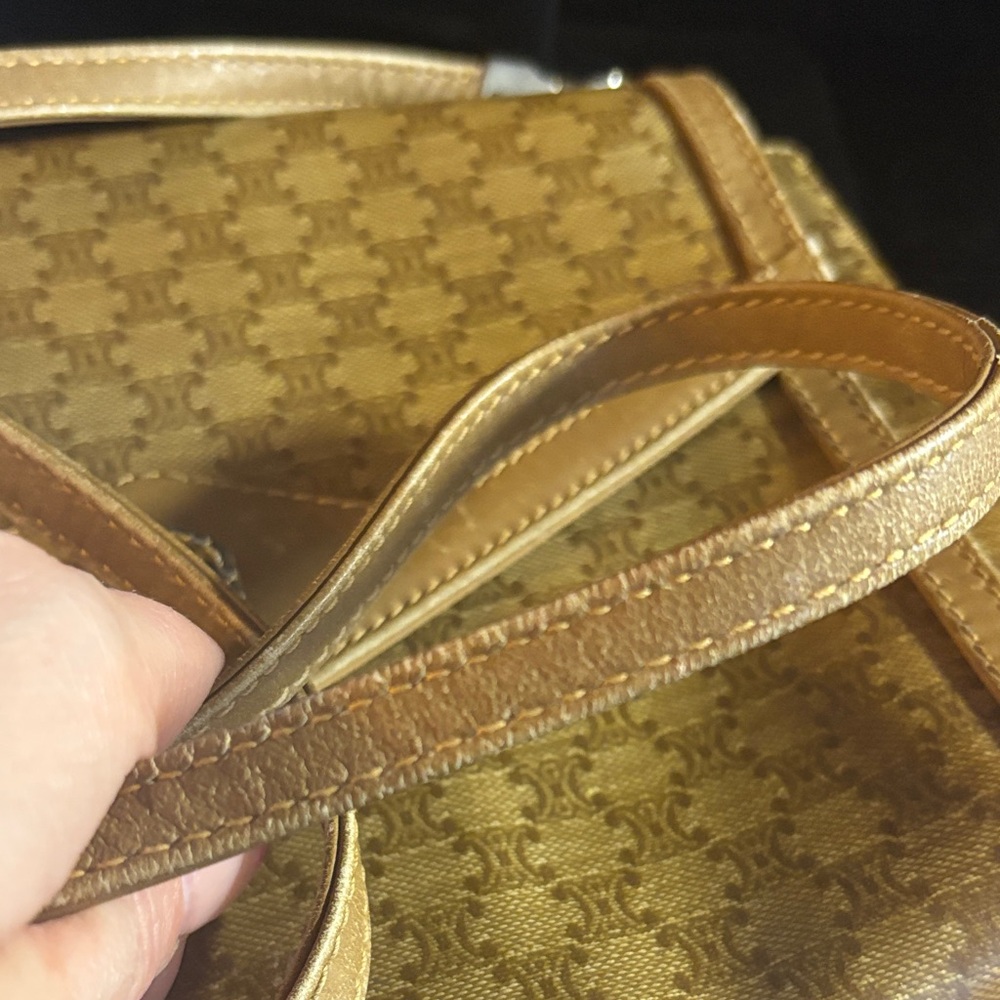 Celine vintage Tan Patterned Shoulder Bag - Picture 10 of 17